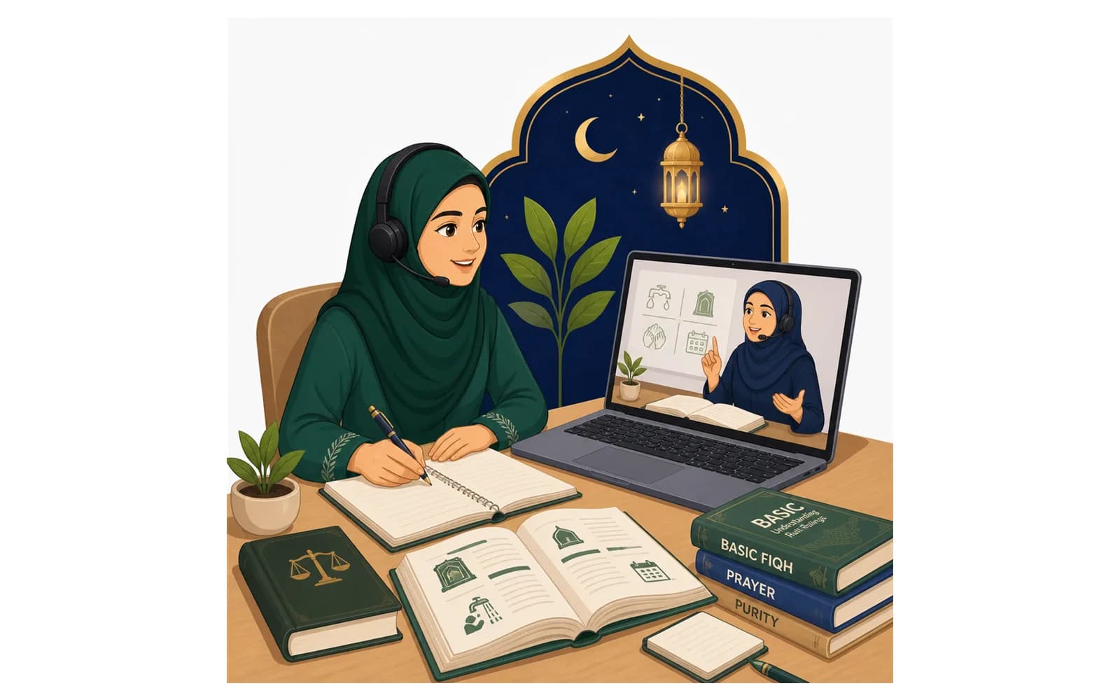 Basic Fiqh (Islamic Jurisprudence) course illustration